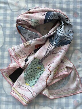 Louis Vuitton Hot Air Balloon Themed Silk Scarf